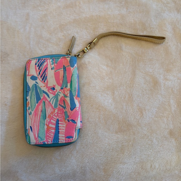 Lilly Pulitzer Pink and Blue Patterned Wristlet - Picture 2 of 3